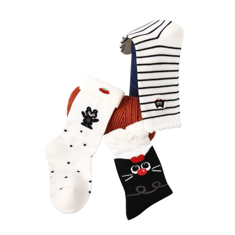 Dudie - Korean Children Fashion - #Kfashion4kids - Black Cat Socks - 4