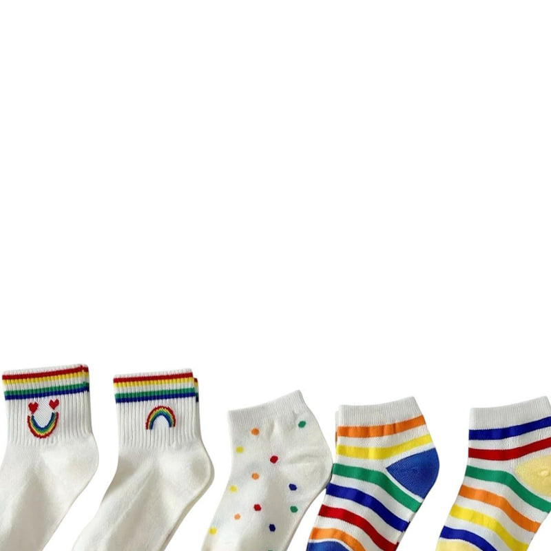 Dudie - Korean Children Fashion - #littlefashionista - Culps Socks (set of 5) - 5