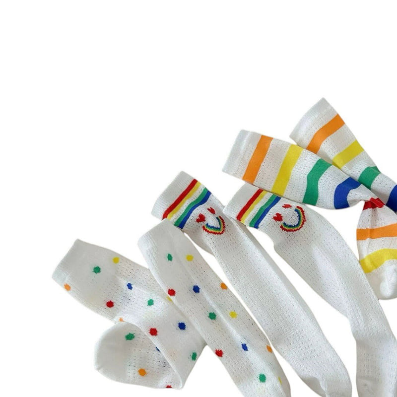 Dudie - Korean Children Fashion - #magicofchildhood - Rainbow Socks (set of 3) - 10