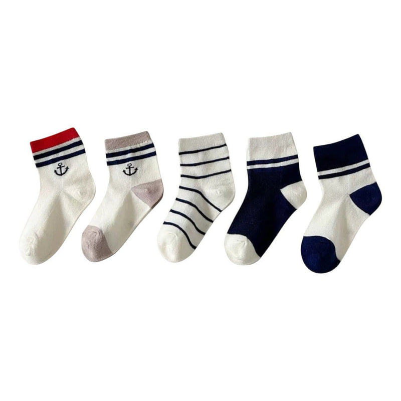 Dudie - Korean Children Fashion - #magicofchildhood - Dot Run Socks (set of 5) - 6