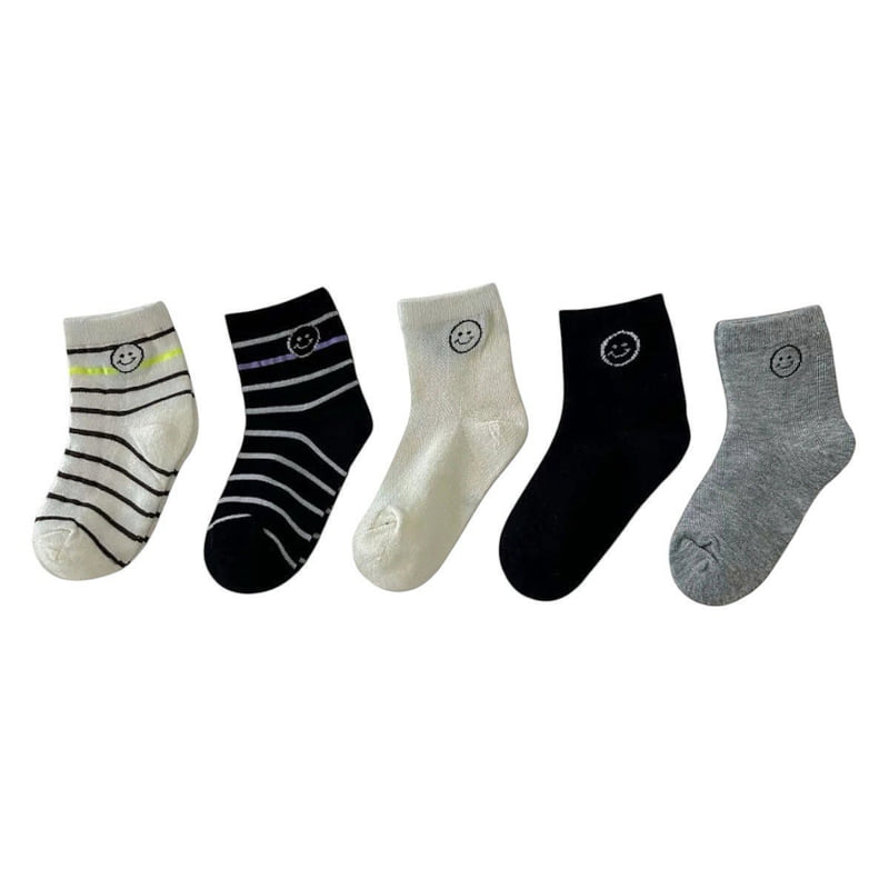 Dudie - Korean Children Fashion - #magicofchildhood - Dunmile Socks (set of 5) - 5