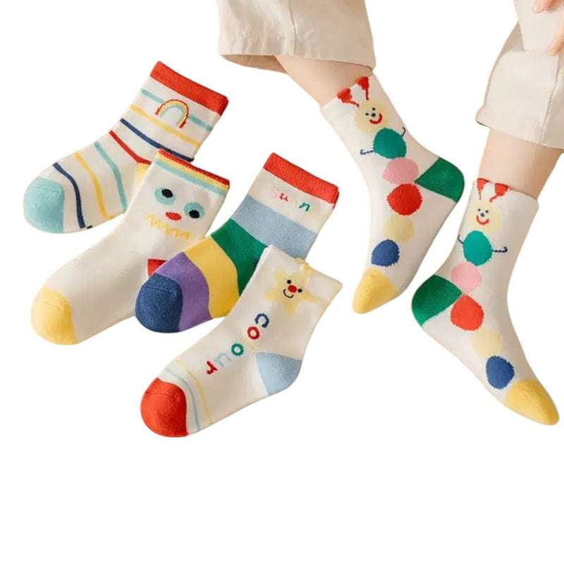 Dudie - Korean Children Fashion - #magicofchildhood - Sun Color Socks (set of 5) - 12