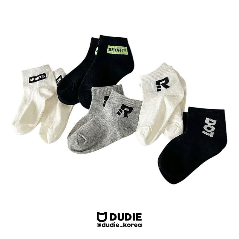 Dudie - Korean Children Fashion - #magicofchildhood - Alports Socks (set of 5)
