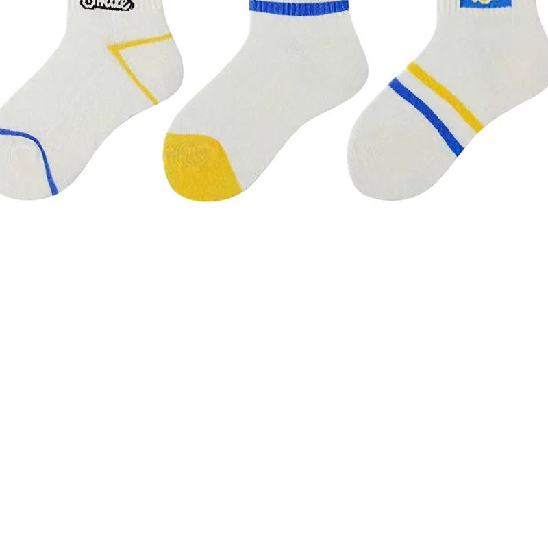 Dudie - Korean Children Fashion - #minifashionista - Blue Smile Socks (set of 3) - 2