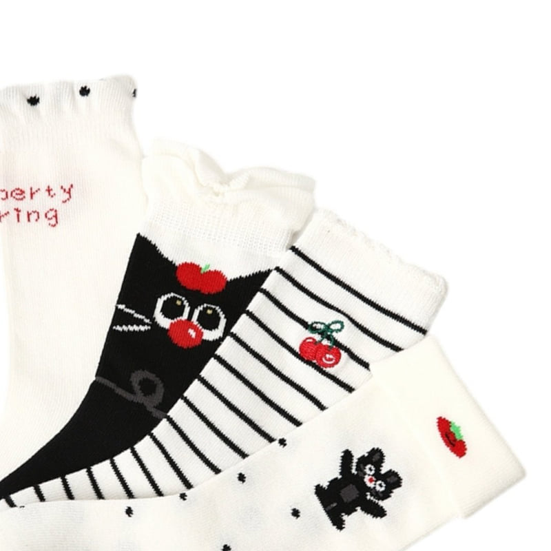 Dudie - Korean Children Fashion - #prettylittlegirls - Black Cat Socks - 7