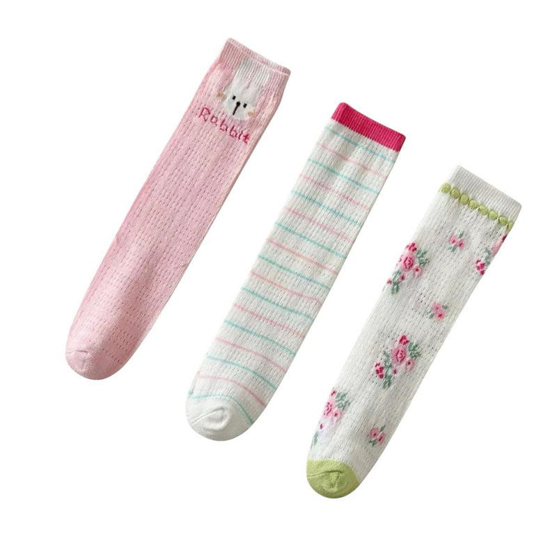 Dudie - Korean Children Fashion - #prettylittlegirls - Rabbit Rose Socks (set of 3) - 10