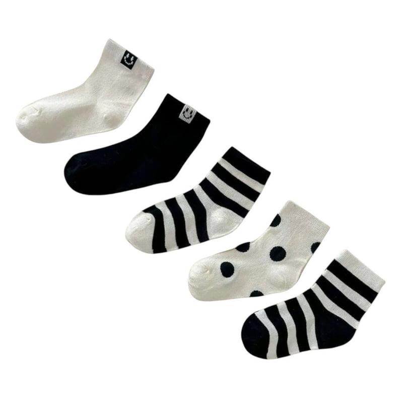 Dudie - Korean Children Fashion - #stylishchildhood - Dorrance Socks (set of 5) - 12