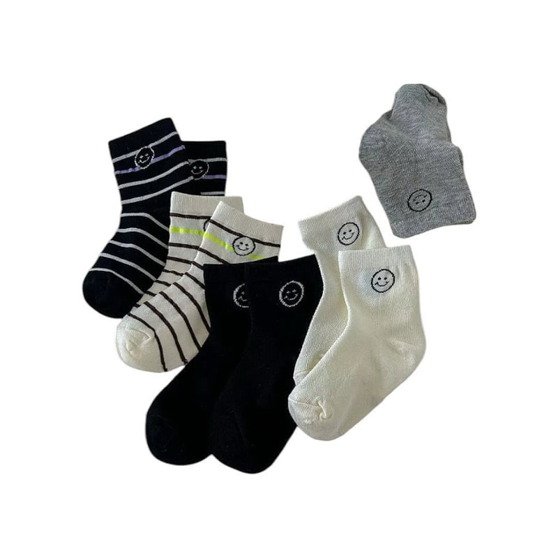 Dudie - Korean Children Fashion - #stylishchildhood - Dunmile Socks (set of 5) - 10