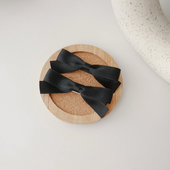Eeiitt - Korean Women Fashion - #momslook - Middle Black Hairpin (set of 2) - 6