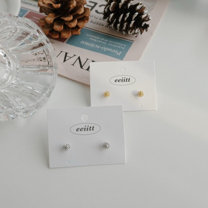 Eeiitt - Korean Women Fashion - #restrostyle - Mini Sparkling Earring - 11