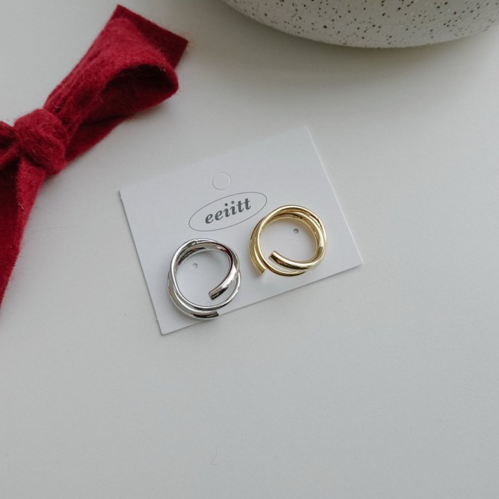 Eeiitt - Korean Women Fashion - #restrostyle - Cuf Off Triple Ring - 8