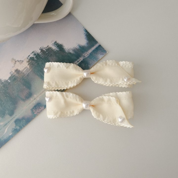 Eeiitt - Korean Women Fashion - #vintagekidsstyle - Serina Ribbon Hairpin (set of 2) - 2