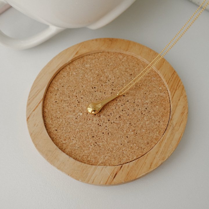 Eeiitt - Korean Women Fashion - #womensfashion - Blush Water Drop Necklace - 2