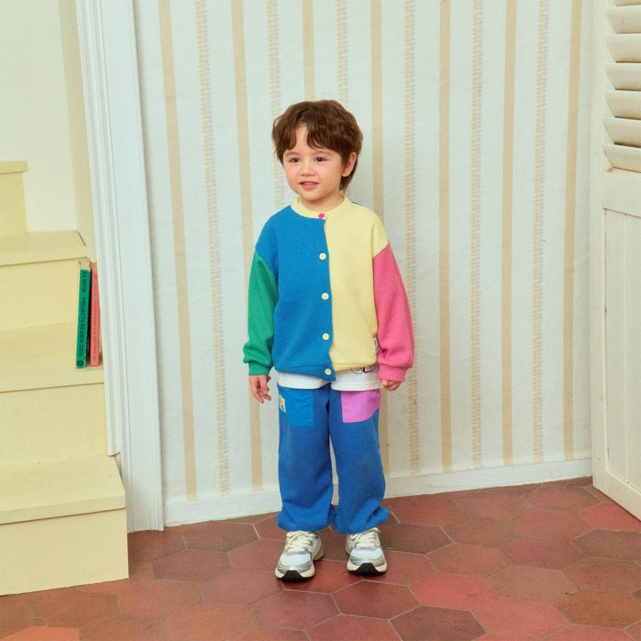 Firstblue - Korean Children Fashion - #prettylittlegirls - Waffle Raglan Cardigan