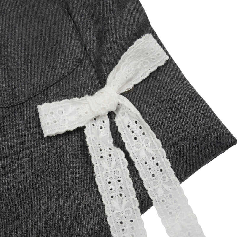 Fork Chips - Korean Children Fashion - #Kfashion4kids - Frill Ribbon Jacket - 7