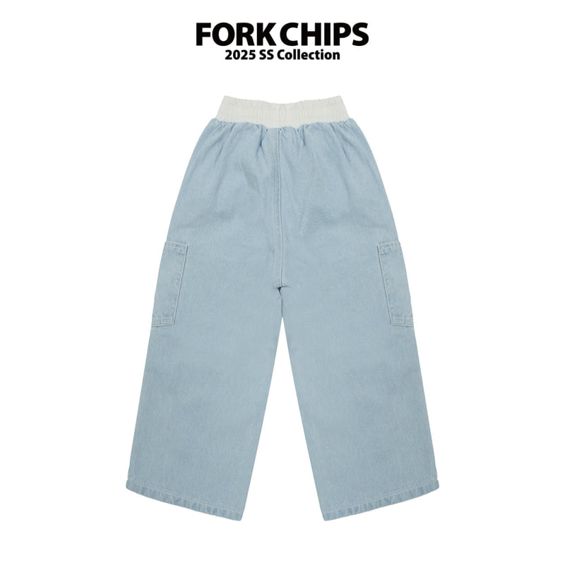 Fork Chips - Korean Children Fashion - #Kfashion4kids - Curve Denim Pants - 3