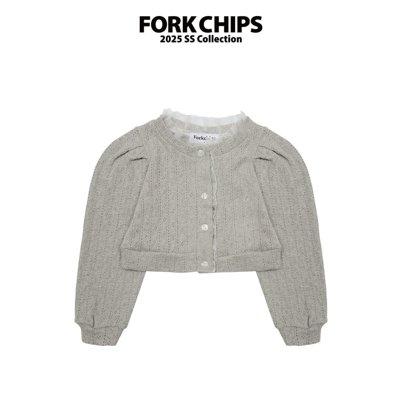 Fork Chips - Korean Children Fashion - #Kfashion4kids - Shine Puff Cardigan