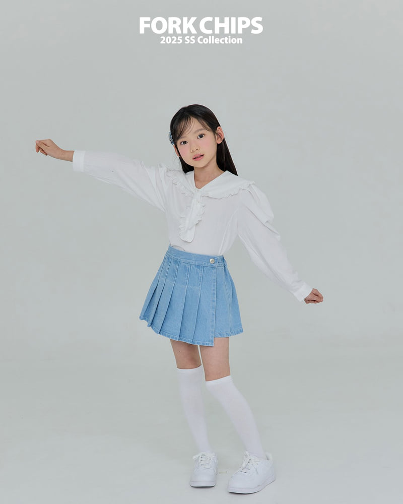 Fork Chips - Korean Children Fashion - #Kfashion4kids - BB Denim Skirt - 12