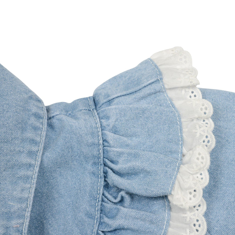 Fork Chips - Korean Children Fashion - #childofig - Hippie Denim Blouse - 5