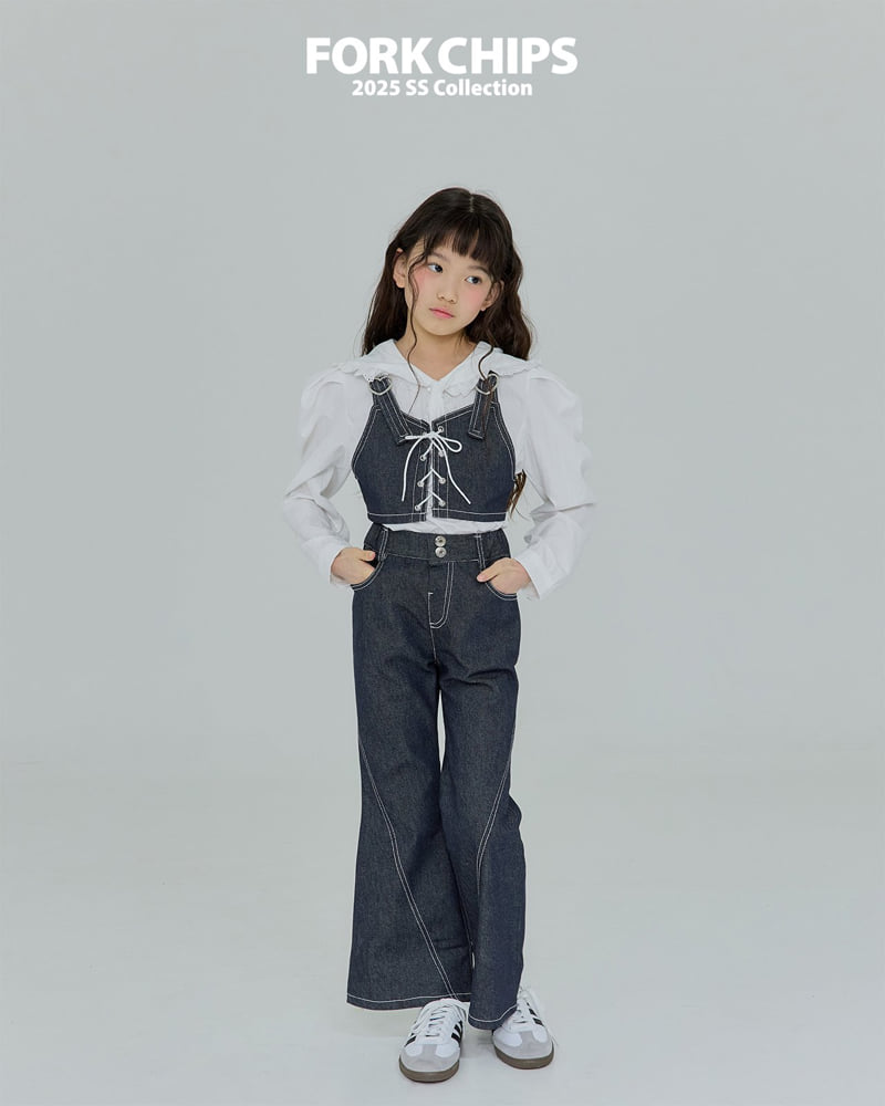 Fork Chips - Korean Children Fashion - #childrensboutique - Rain Love Suspenders Top - 11