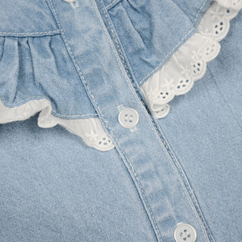 Fork Chips - Korean Children Fashion - #childrensboutique - Hippie Denim Blouse - 6