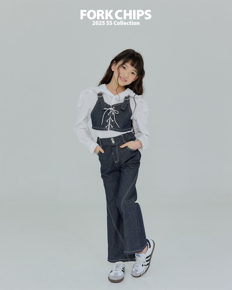Fork Chips - Korean Children Fashion - #designkidswear - Rain Love Suspenders Top - 12