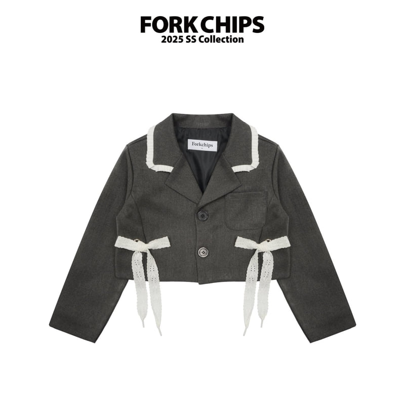 Fork Chips - Korean Children Fashion - #designkidswear - Frill Ribbon Jacket