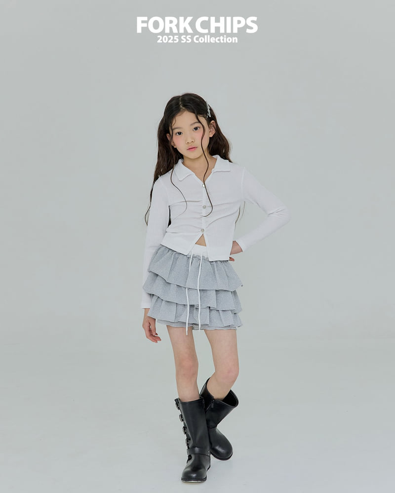 Fork Chips - Korean Children Fashion - #discoveringself - Metal Cancan Skirt - 12