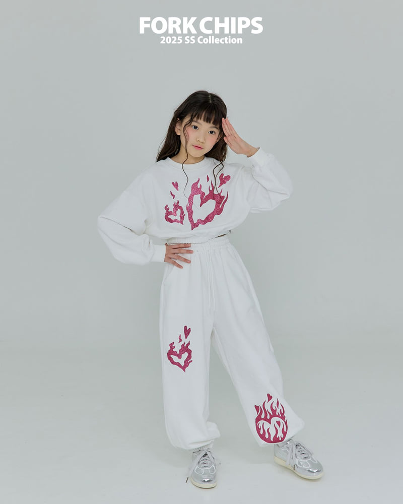 Fork Chips - Korean Children Fashion - #discoveringself - Burning Jogger Pants - 10