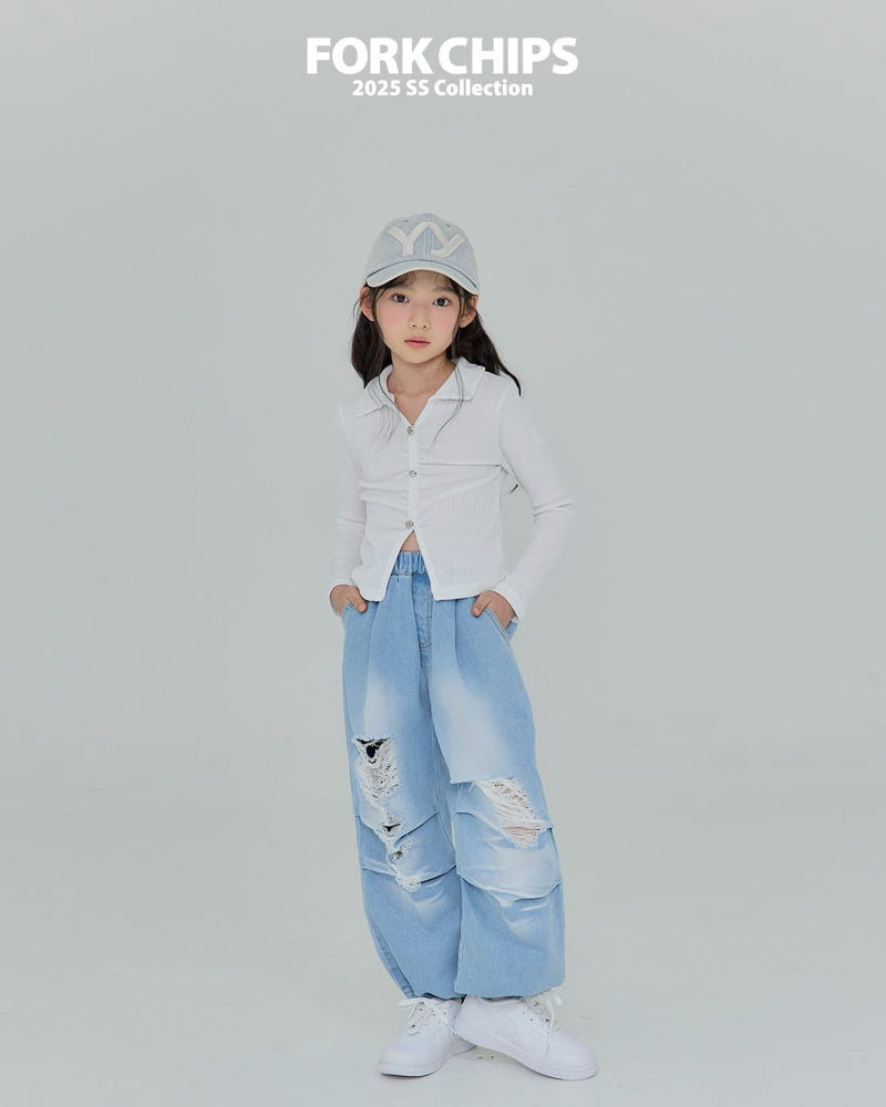 Fork Chips - Korean Children Fashion - #discoveringself - Drop Jeans - 9