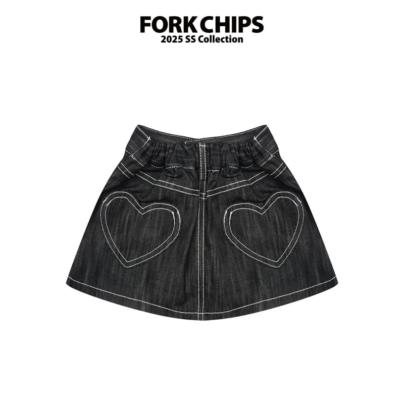 Fork Chips - Korean Children Fashion - #discoveringself - Windy Heart Skirt - 3