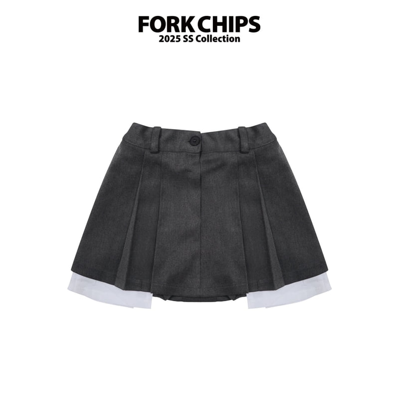 Fork Chips - Korean Children Fashion - #discoveringself - Frill Skirt