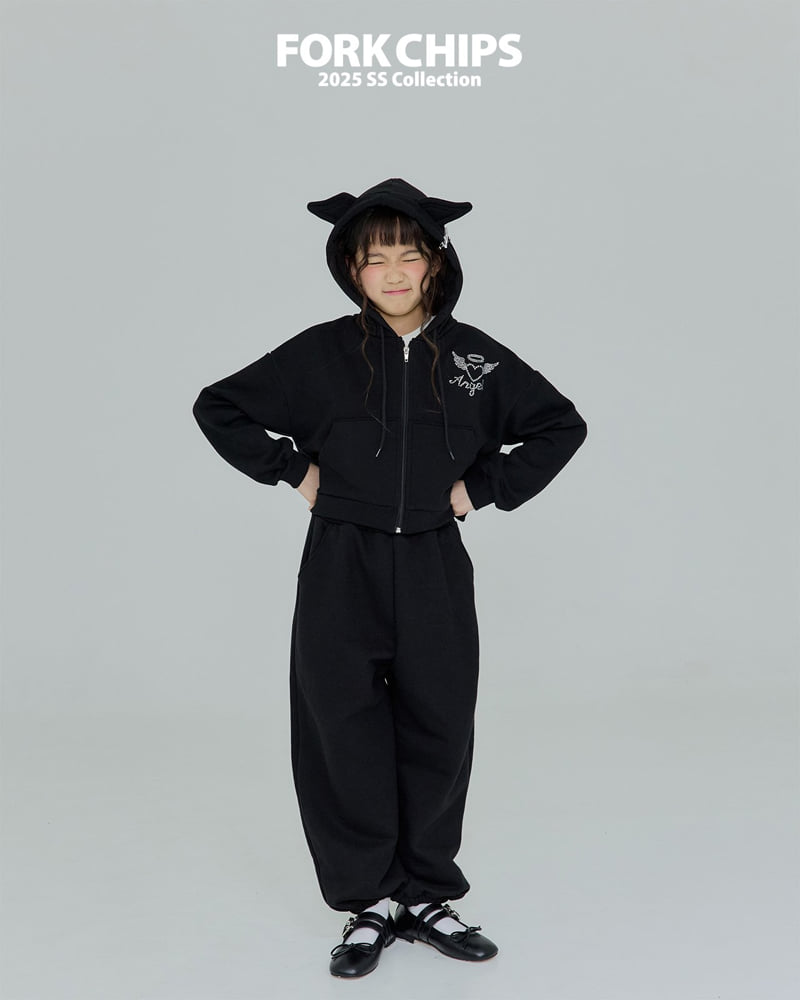 Fork Chips - Korean Children Fashion - #discoveringself - Angel Hood Zip-up Jacket - 11
