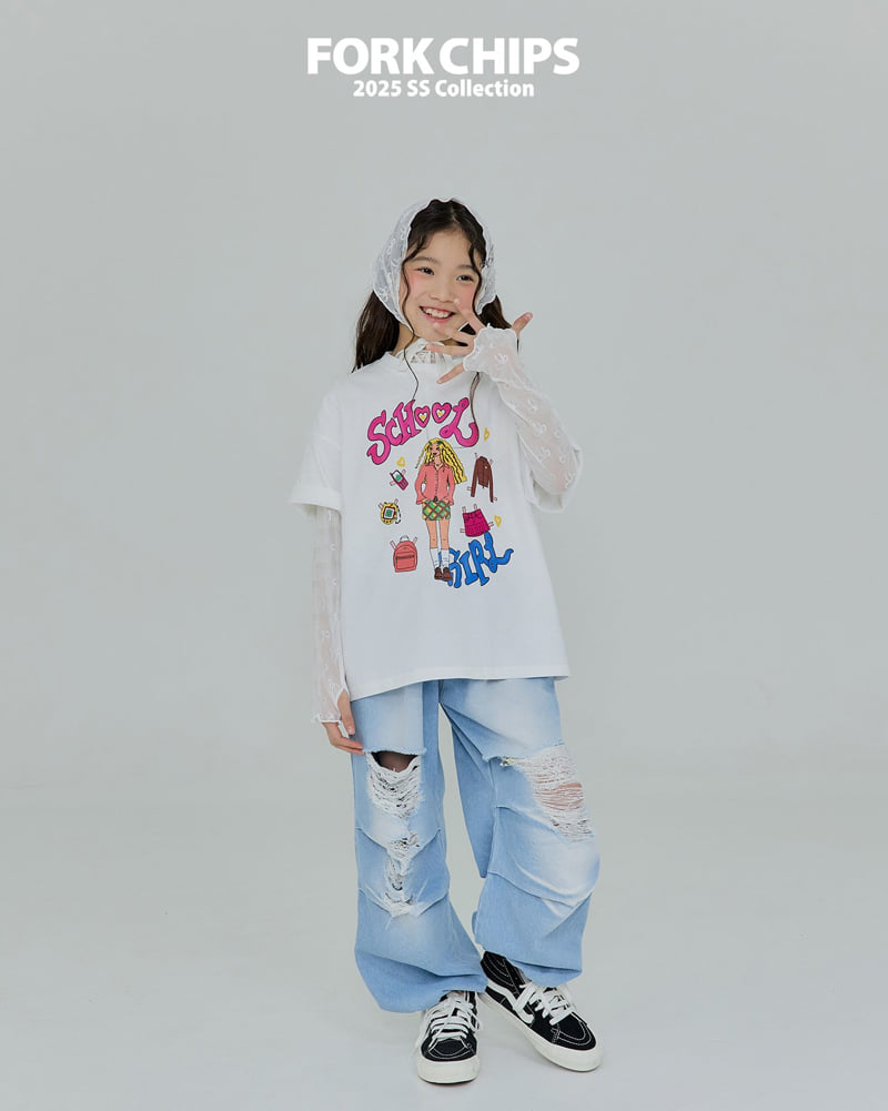 Fork Chips - Korean Children Fashion - #fashionkids - Drop Jeans - 10