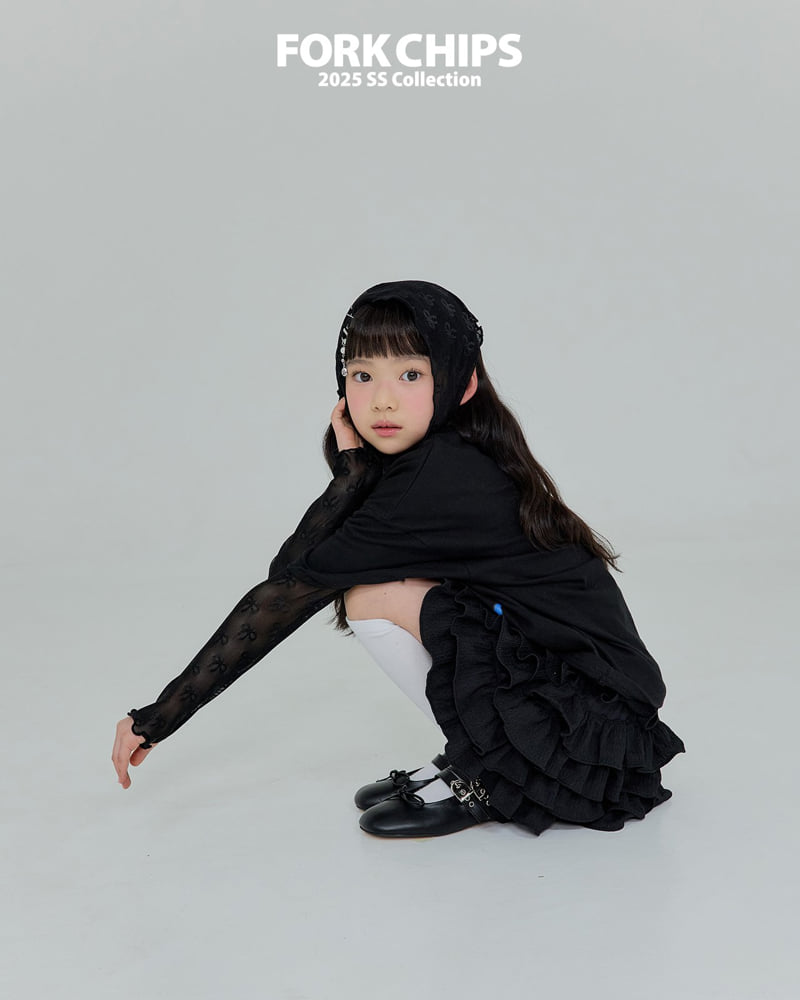 Fork Chips - Korean Children Fashion - #fashionkids - Ribbon Mesh Bandana - 7