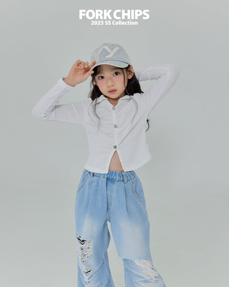 Fork Chips - Korean Children Fashion - #fashionkids - Bold Shirring Tee - 10