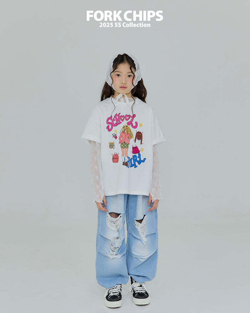 Fork Chips - Korean Children Fashion - #kidsshorts - Drop Jeans - 11