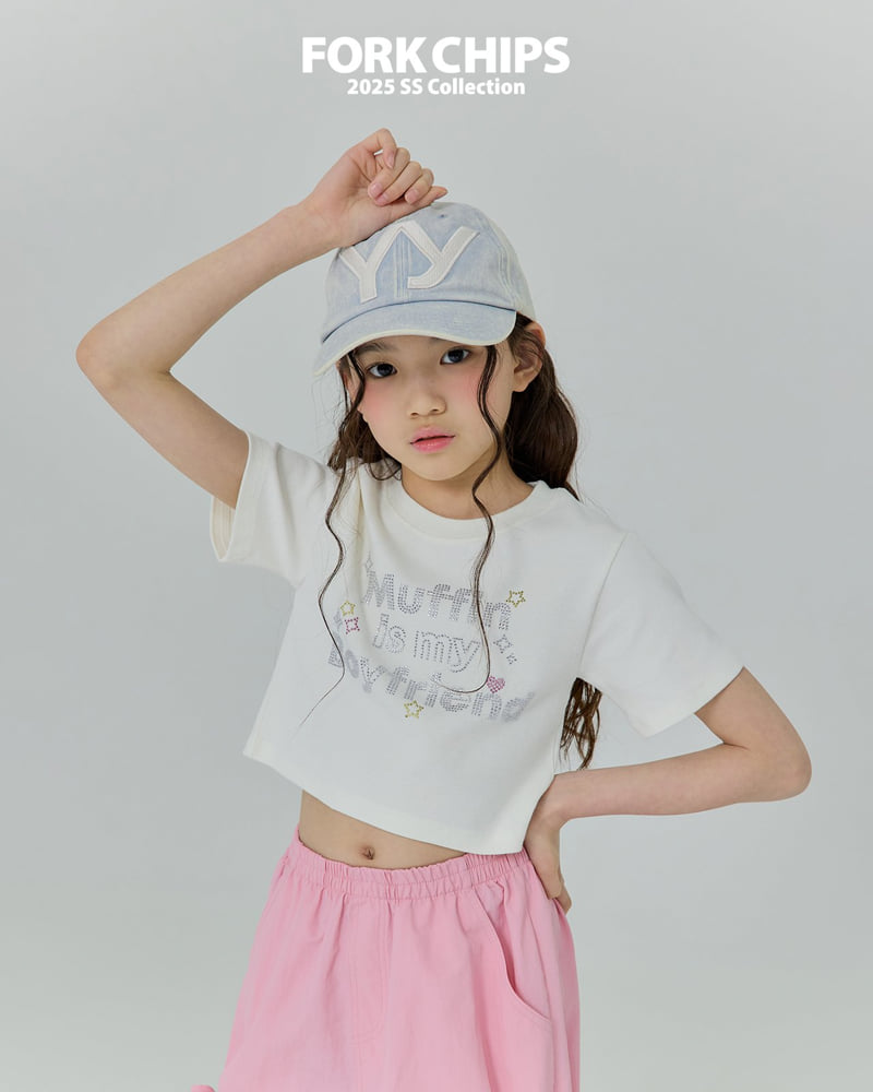Fork Chips - Korean Children Fashion - #kidsshorts - Muffin Crop Tee - 10
