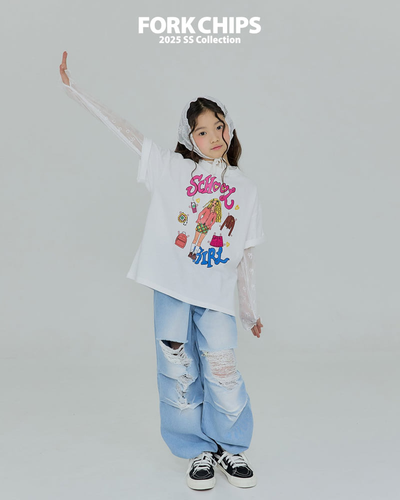 Fork Chips - Korean Children Fashion - #kidsstore - Drop Jeans - 12
