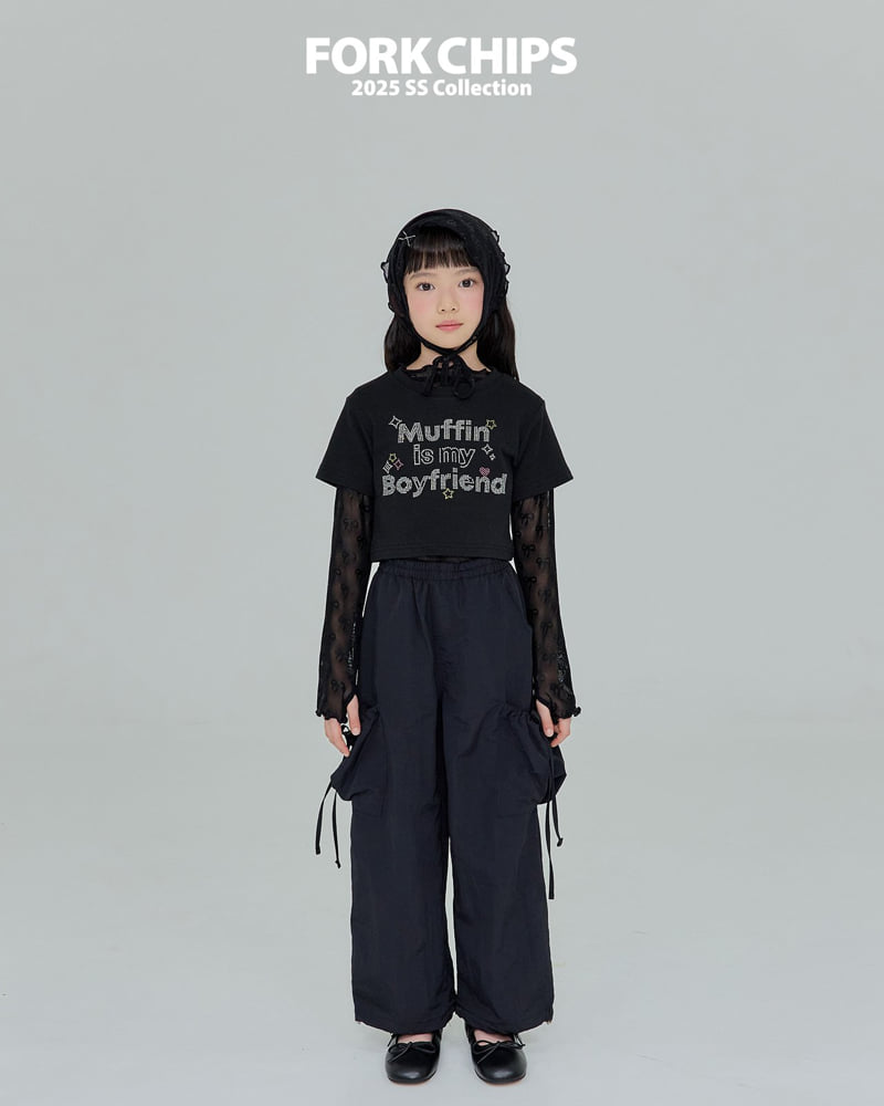Fork Chips - Korean Children Fashion - #kidsstore - Muffin Crop Tee - 11