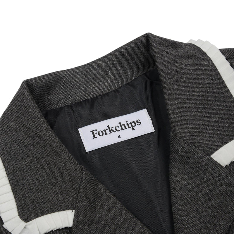 Fork Chips - Korean Children Fashion - #kidsstore - Frill Ribbon Jacket - 5