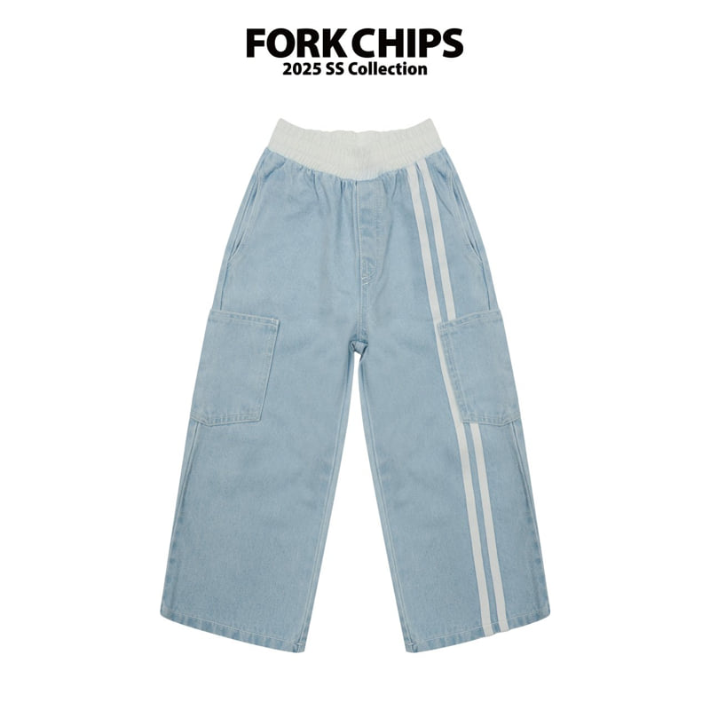 Fork Chips - Korean Children Fashion - #kidsstore - Curve Denim Pants