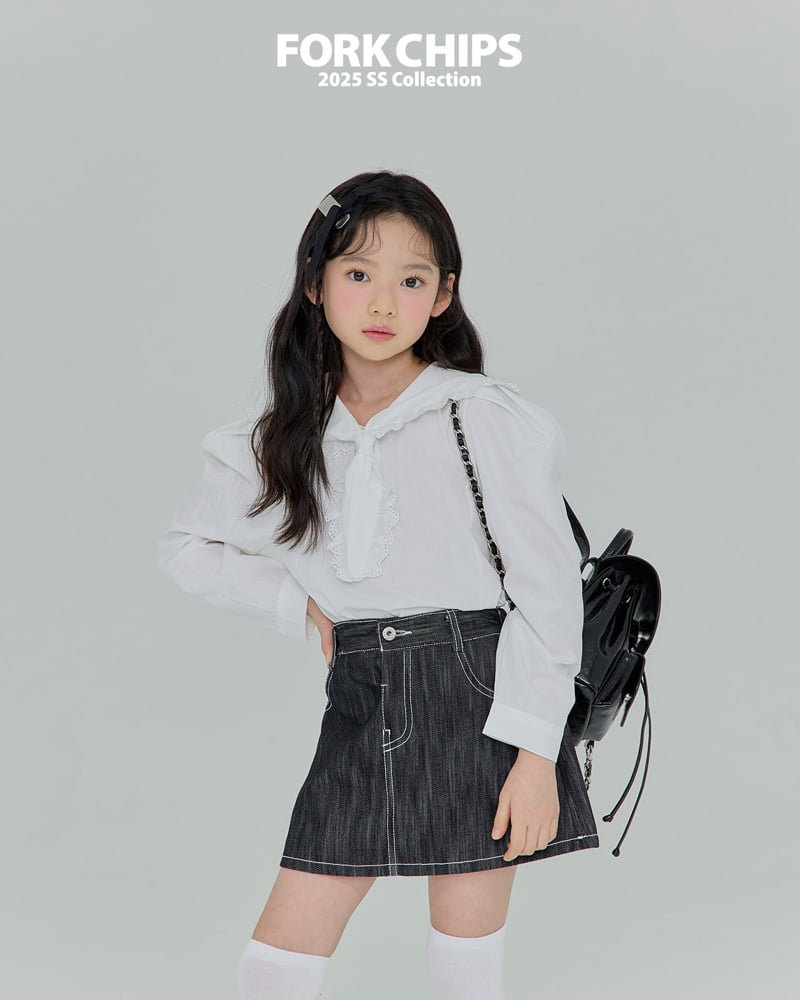 Fork Chips - Korean Children Fashion - #kidsstore - Powder Blouse - 9