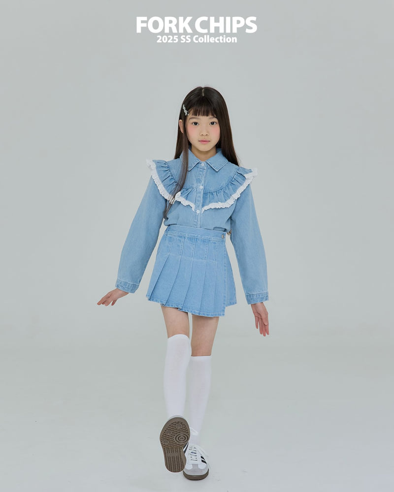 Fork Chips - Korean Children Fashion - #kidzfashiontrend - Hippie Denim Blouse - 12