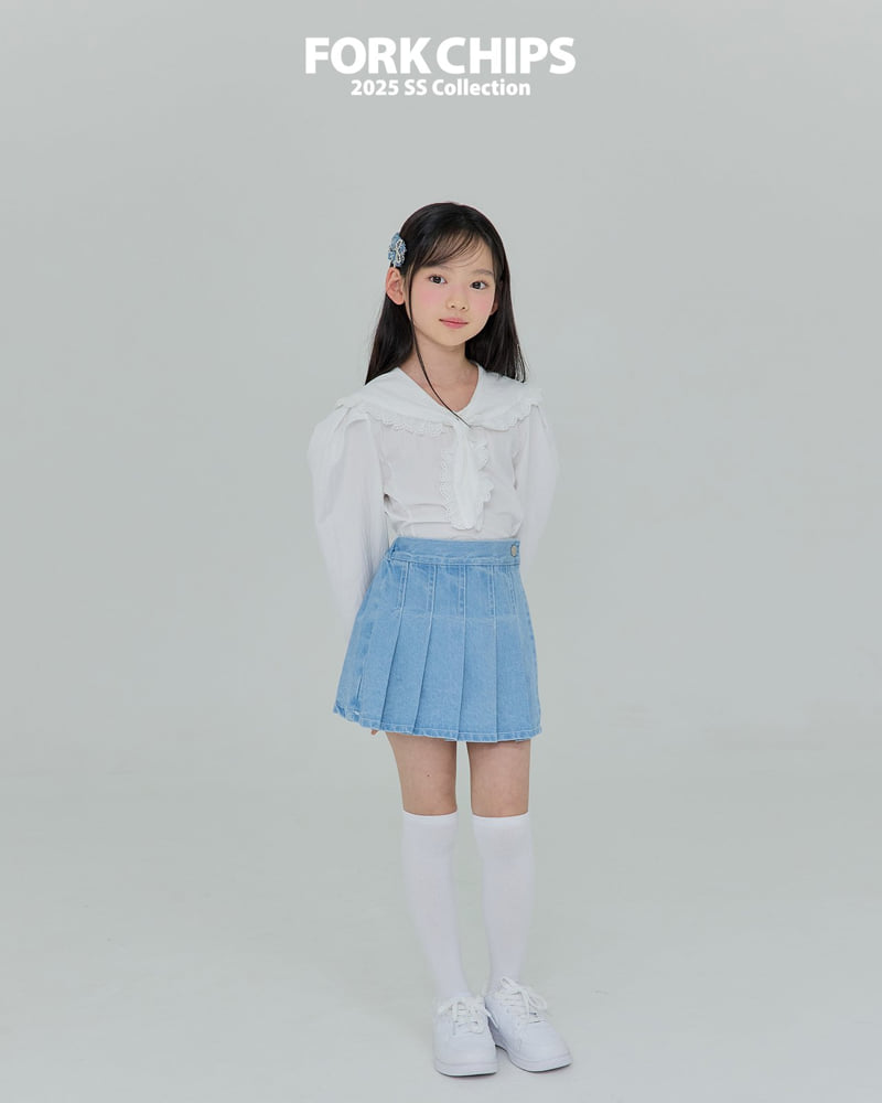 Fork Chips - Korean Children Fashion - #kidzfashiontrend - BB Denim Skirt - 11