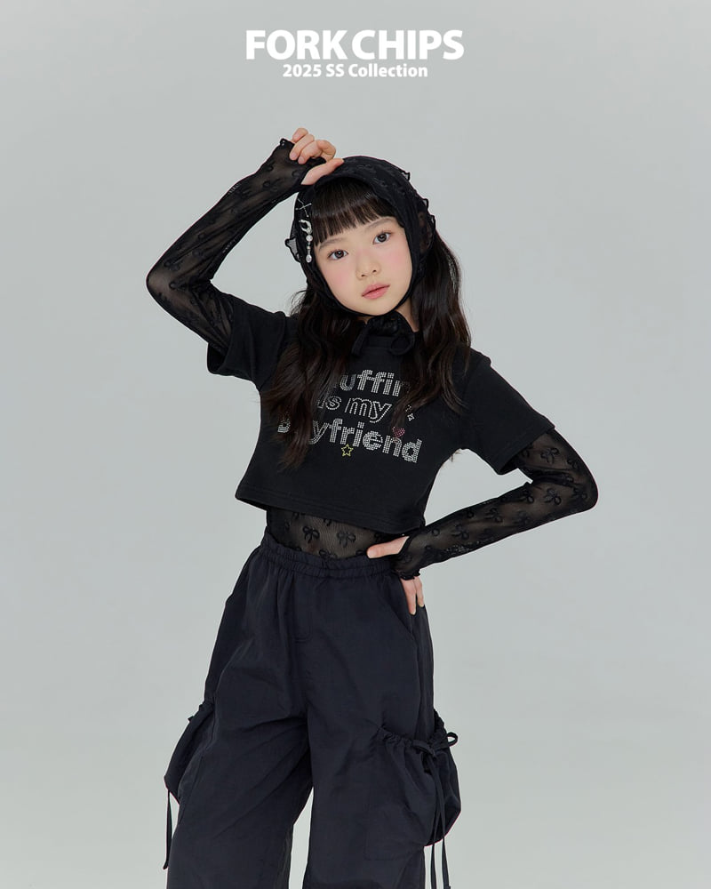 Fork Chips - Korean Children Fashion - #littlefashionista - Ribbon Mesh Bandana - 12