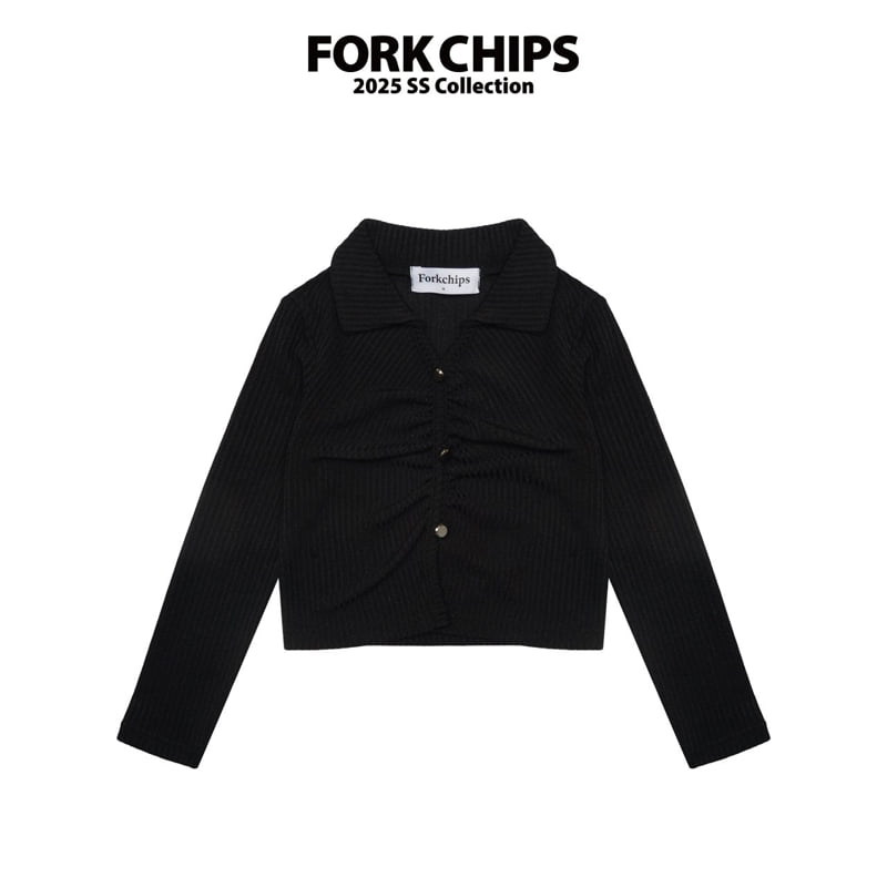 Fork Chips - Korean Children Fashion - #littlefashionista - Bold Shirring Tee