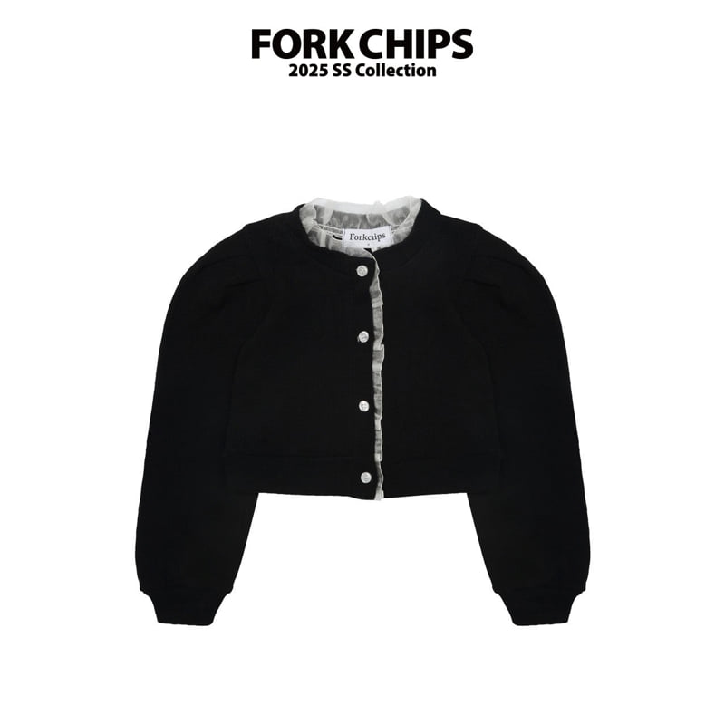 Fork Chips - Korean Children Fashion - #littlefashionista - Shine Puff Cardigan - 2
