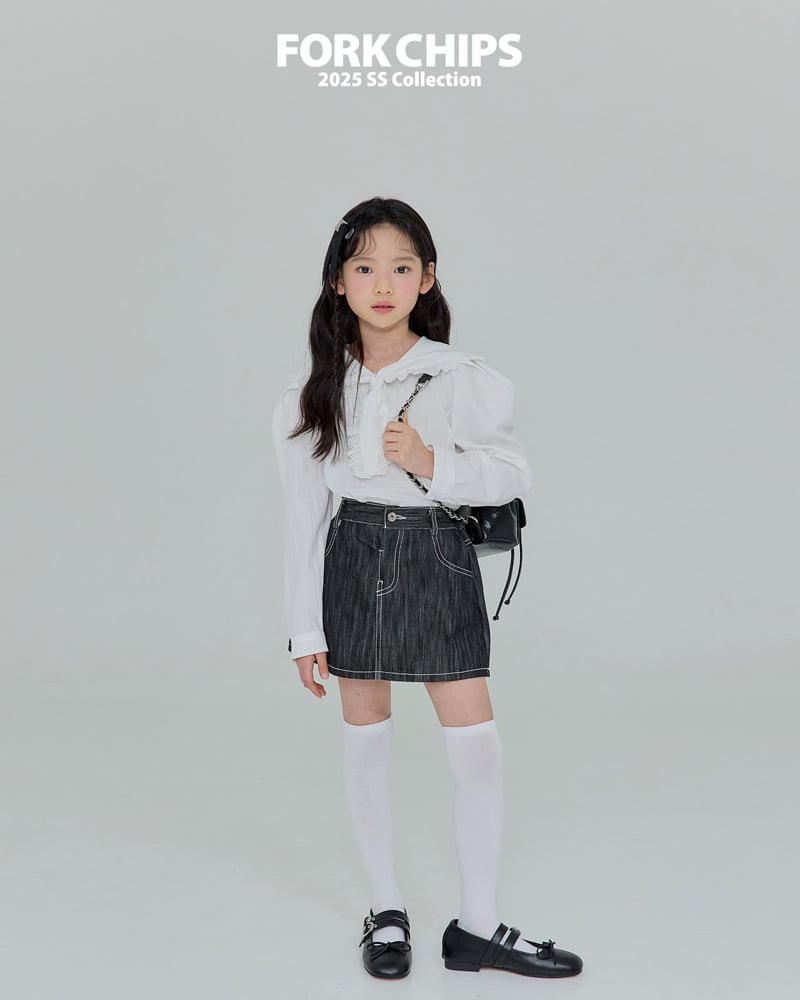 Fork Chips - Korean Children Fashion - #littlefashionista - Powder Blouse - 12