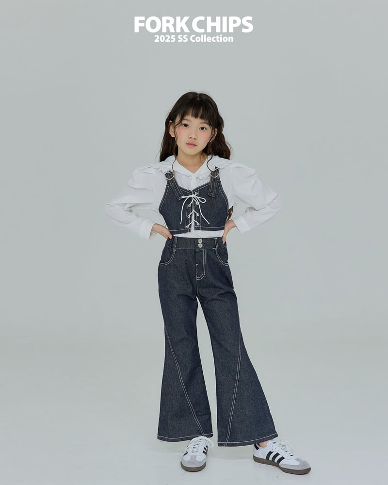 Fork Chips - Korean Children Fashion - #magicofchildhood - Rain Love Suspenders Top - 6